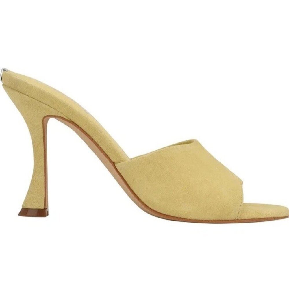 GUESS Yellow Padded Hambree 1191221 Square Toe Leather Heels Women’s Sz 6 - Picture 6 of 16